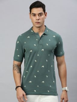 Huetrap - Mens Short Sleeves Printed Pine Polo T-Shirt