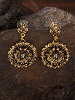 E2O - Gold Plated Studded Floral Earring