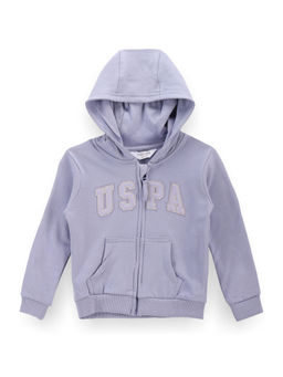 U.S. POLO ASSN. - Purple Girls Solid Hood Sweatshirt