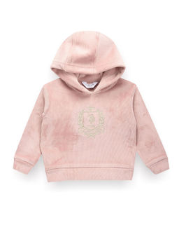 U.S. POLO ASSN. - Pink Girls Textured Hooded Sweatshirt