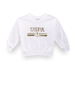 U.S. POLO ASSN. - White Girls Brand Print Sweatshirt