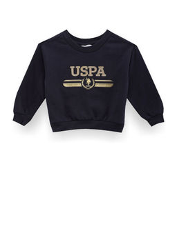 U.S. POLO ASSN. - Blue Girls Brand Print Sweatshirt
