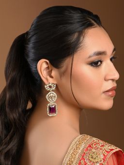 Kalakrith Milano - Women Purple Crystal Drop Earrings