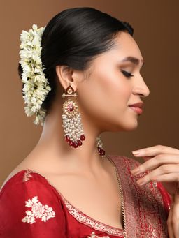 Kalakrith Milano - Women Red Pearl Long Drop Earrings