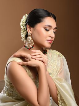 Kalakrith Milano - Women Long Kundan Chandbali Earrings
