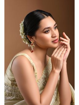 Kalakrith Milano - Women Red Dangling Kundan Drop Earrings