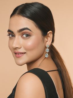 Kalakrith Milano - Women Powder Blue Geometric Drop Earrings