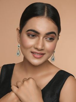 Kalakrith Milano - Women Enamel Green Teardrop Earrings