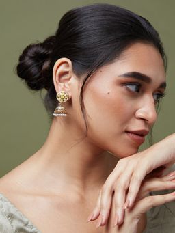 Kalakrith Milano - Women Pretty Enamel Yellow Jhumka Earrings
