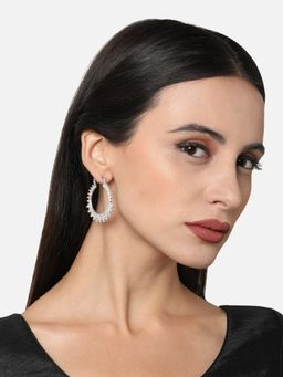 Kalakrith Milano - Women White Stone Hoops Earrings