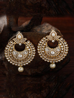 E2O - Gold Plated Floral Studded Chandbali