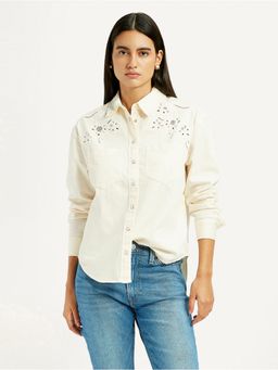 Levi's - Women Embroidered Cream Shirt