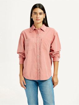Levi's - Women Textured Pink Loose Fit Shirt