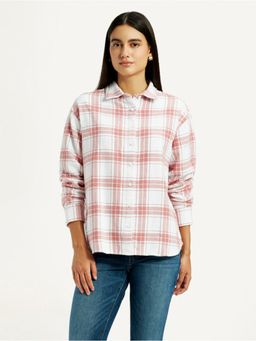 Levi's - Women Pink Checks Slim Fit Shirt