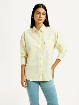 Levi's - Women Striped Yellow Relaxed Fit Shirt
