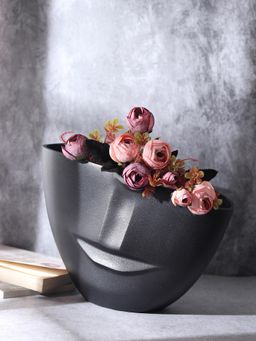 De Maison Decor - The Amused Face Vase In Black