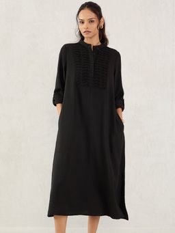 Femmella - Black Yoke Detail Midi Dress