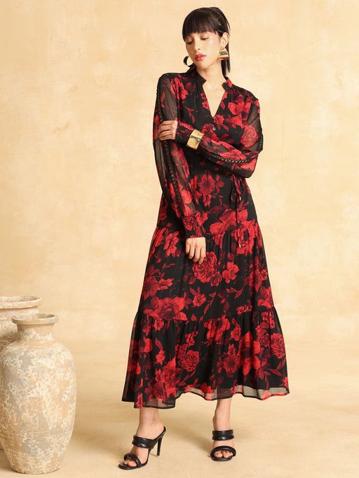Buy Kazo Melissa Black Maxi Dress (XS) Online