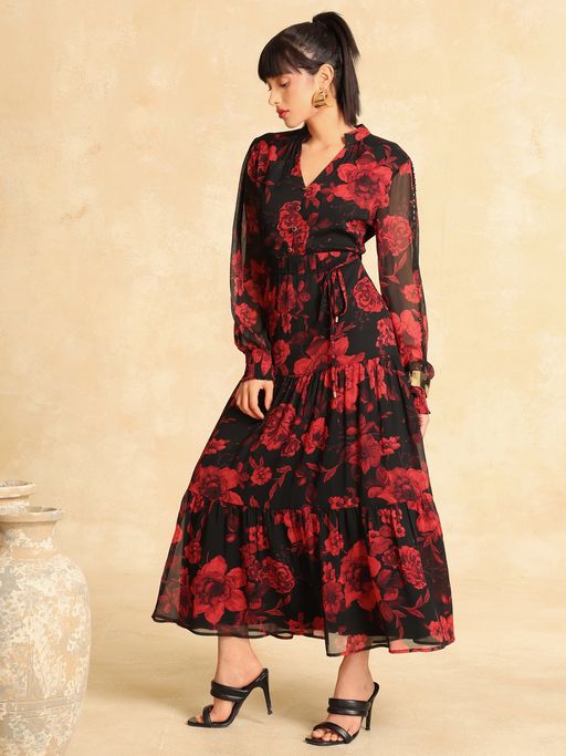 kazo black maxi dress Kazo Elliot Maxi Dress for Women Black