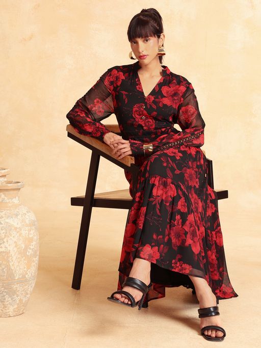 kazo black maxi dress Kazo Elliot Maxi Dress for Women Black