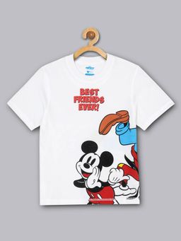 Kidsville - Kids Boys Mickey & Friends White Printed T-Shirt
