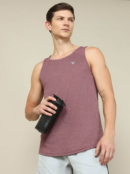 Technosport - Men Melange Slim Fit Round Neck Sports Tank Top with Techno cool+