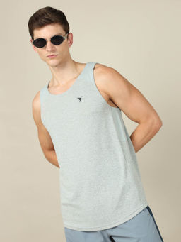 Technosport - Men Melange Slim Fit Round Neck Sports Tank Top with Techno cool+