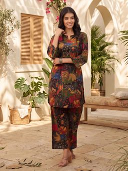 Rain & Rainbow - Women Multi-Color Floral Pure Cotton Co-Ord Set