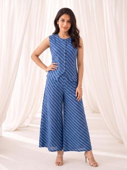 Autumnlane - Women Blue Printed Cotton Co-Ord Set