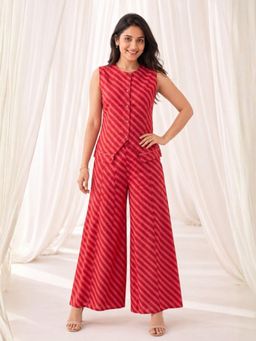 Autumnlane - Women Red Printed Cotton Co-Ord Set