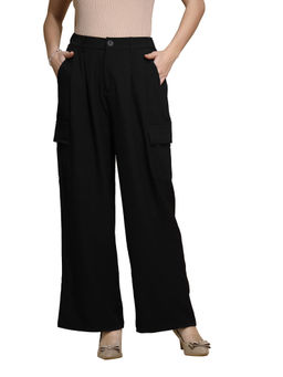 Global Republic - Women Black Solid Mid Rise Trouser