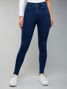 DOLCE CRUDO - Blue Skinny-Fit High-Rise Clean-Look Stretchable Denim Jeans