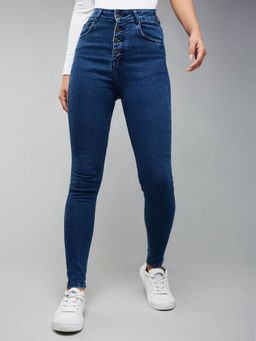 DOLCE CRUDO - Blue Skinny-Fit High-Rise Clean-Look Stretchable Denim Jeans