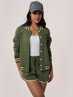 TERRA LUNA - Naomi Khadi Green Bomber Jacket