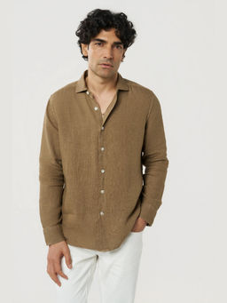 TERRA LUNA - Fabio Linen Brown Shirt