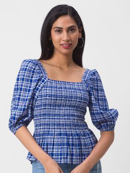 Globus - Blue Checked Top