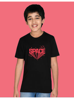 Nusyl - Boys Black Space Printed T-Shirt