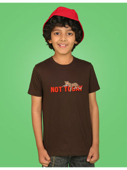 Nusyl - Boys Brown Not Today Printed T-Shirt