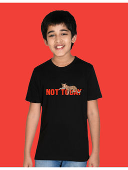 Nusyl - Boys Black Not Today Printed T-Shirt
