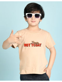 Nusyl - Boys Beige Not Today Printed T-Shirt