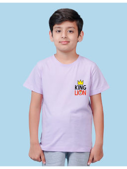 Nusyl - Boys Lavender King Lion Printed T-Shirt