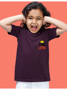 Nusyl - Boys Purple King Lion Printed T-Shirt