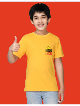 Nusyl - Boys Yellow King Lion Printed T-Shirt