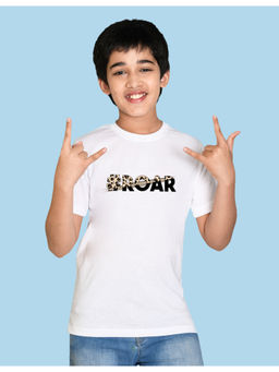Nusyl - Boys White Roar Printed T-Shirt