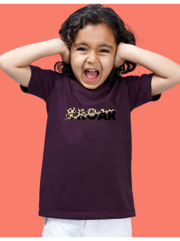 Nusyl - Boys Purple Roar Printed T-Shirt