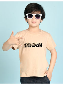 Nusyl - Boys Beige Roar Printed T-Shirt