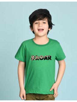 Nusyl - Boys Green Roar Printed T-Shirt