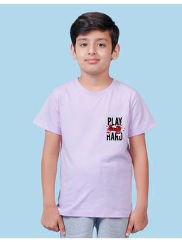 Nusyl - Boys Lavender Play Hard Printed T-Shirt