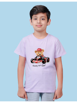 Nusyl - Boys Lavender Teddy Bear Printed T-Shirt