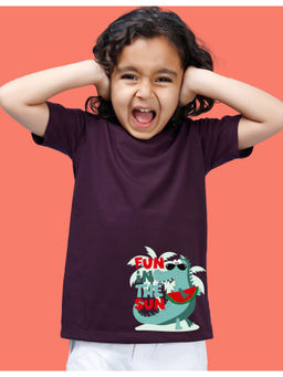 Nusyl - Boys Purple Fun In The Sun Printed T-Shirt